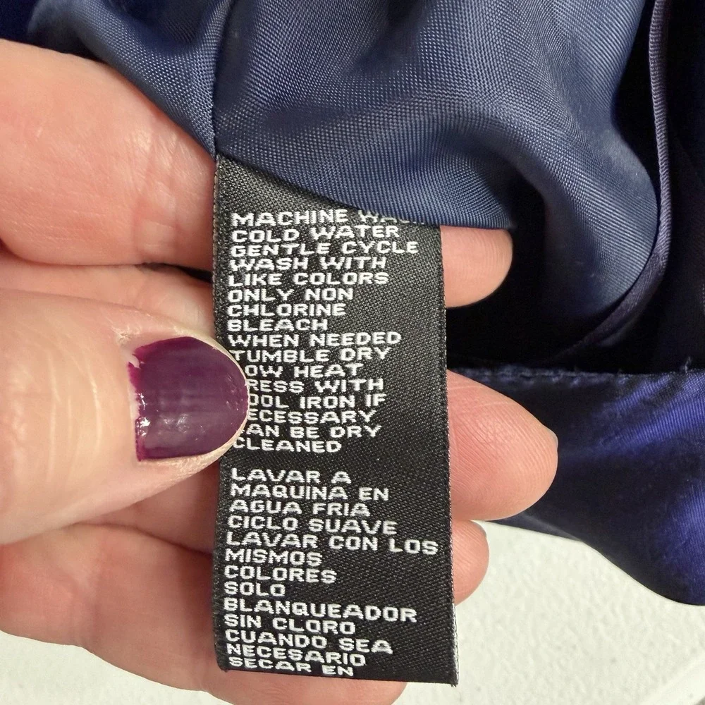 Jones NY Dress Babydoll Ruched Purple Satin Tie Halter Neck Y2K Glam Cocktail 12